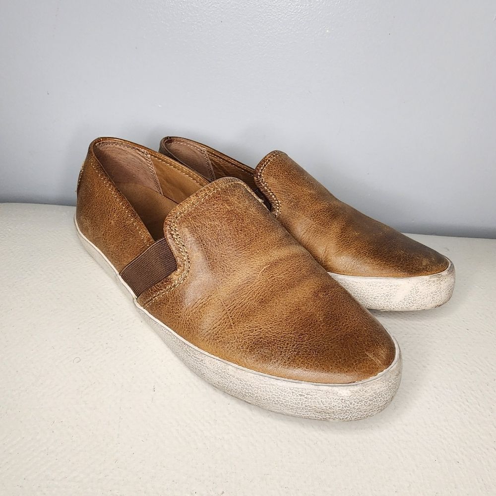Frye Dylan Womens Size 7M Brown Leather Slip On Casual Walking Flat Loafer Shoes